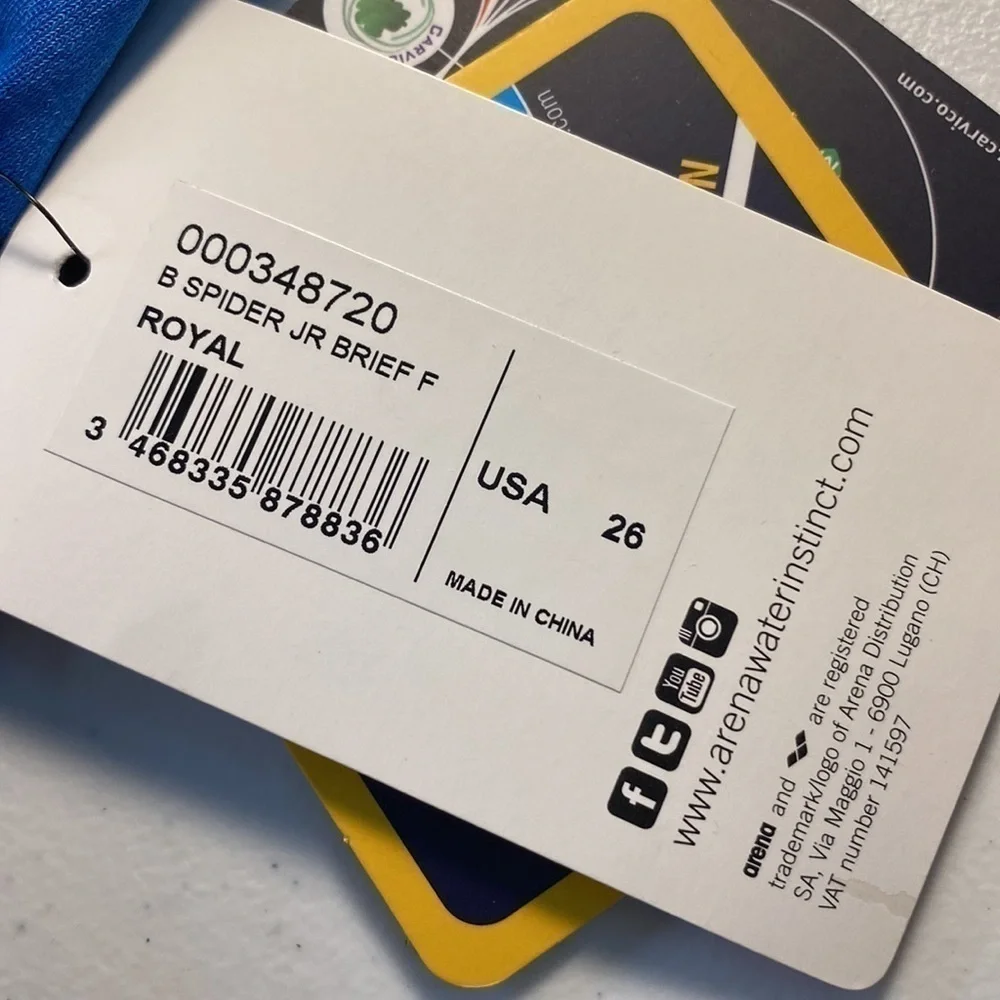 NEW with tags in box Arena youth swim suit brief size 26